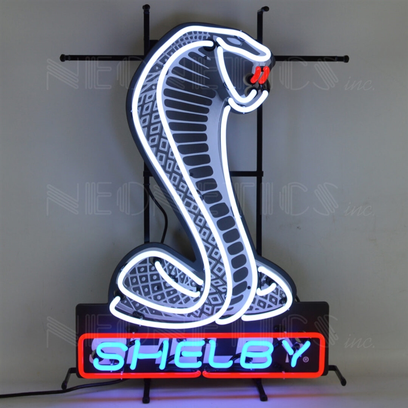 Shelby Neon Sign - 28in x 20in Glass Shelby Cobra Neon Sign