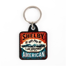 Shelby I Love Horse Power Square Metal Keychain