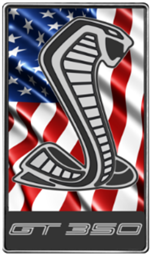 Silver GT350 USA Flag Metal  Magnet