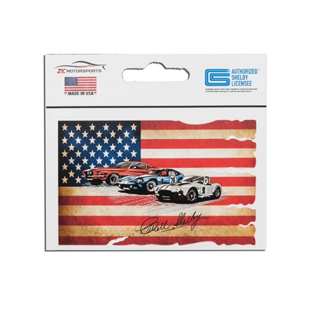 Shelby Vintage Flag Small Decal