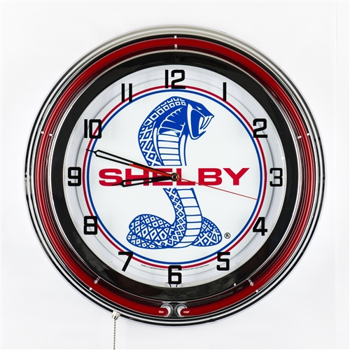 Red Neon Super Snake Clock